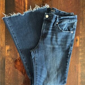 Express 70s Flare mid rise Flexx hyper stretch size M short | VGUC